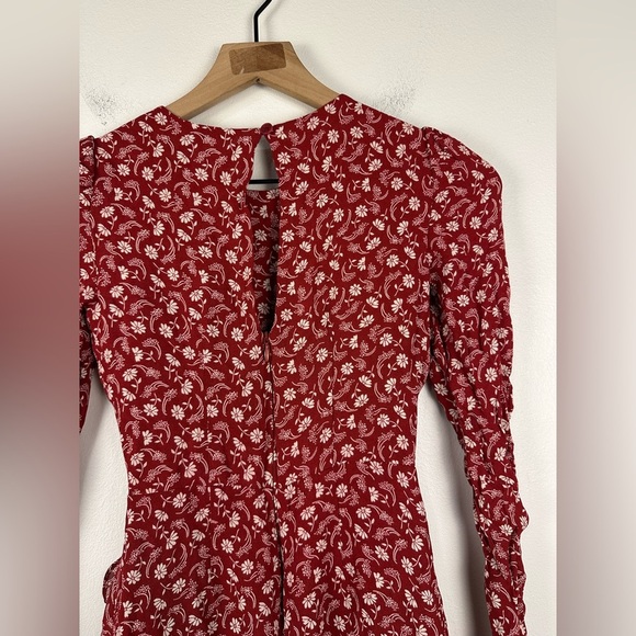 Reformation Lucita Floral Wrap Long Sleeves Mini Dress Sz 0 - Picture 8 of 9